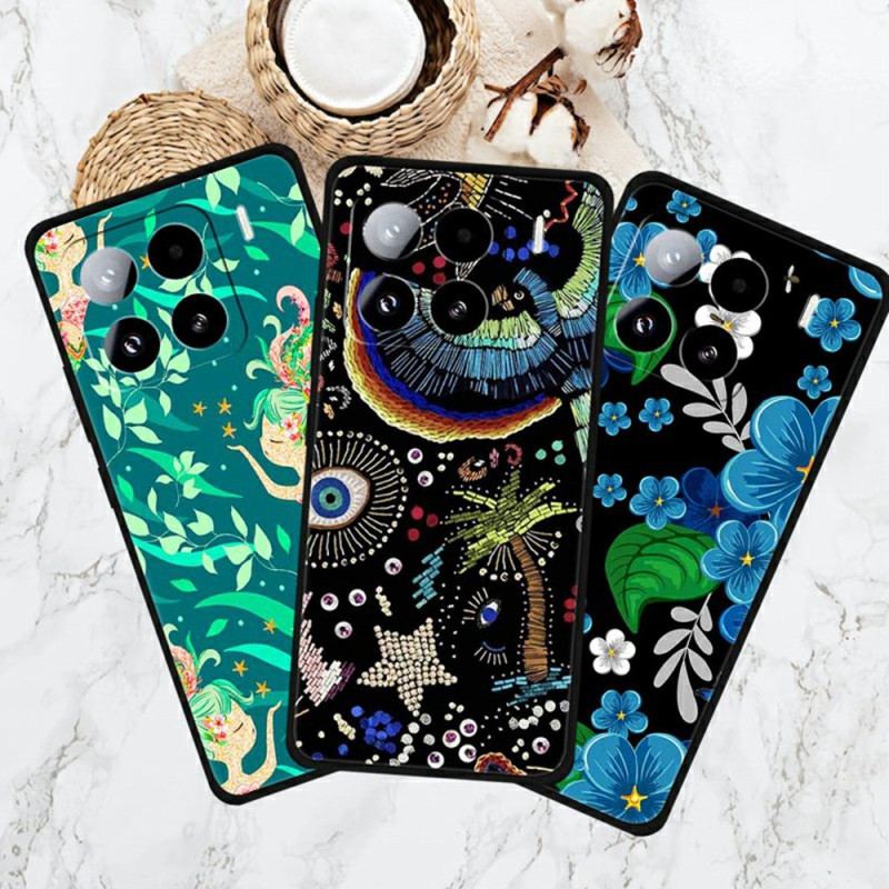 Coque Xiaomi 15 Pro Feuilles de Bananier et Fleurs Dorées