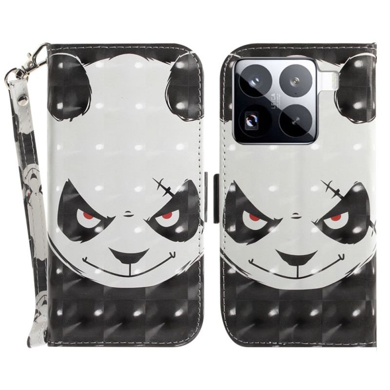 Housse Xiaomi 15 Pro Angry Panda à Lanière