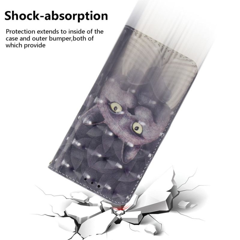 Housse Xiaomi 15 Pro Chat Gris à Lanière