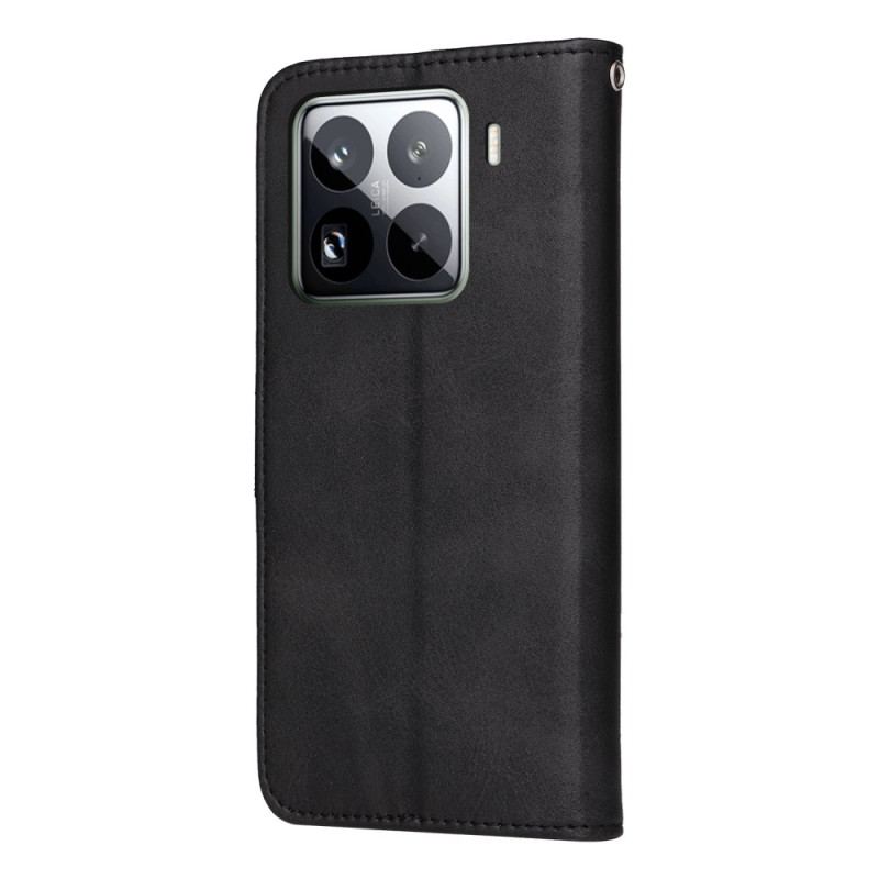 Housse Xiaomi 15 Pro Effet Cuir Uni à Lanière