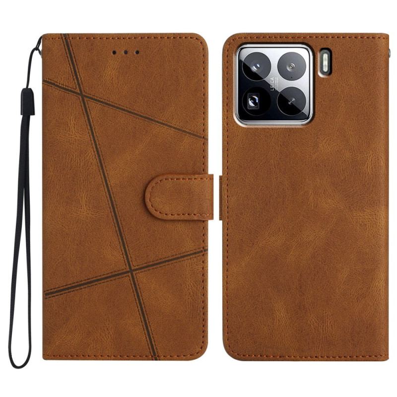 Housse Xiaomi 15 Pro Lignes et Tirés à Lanière