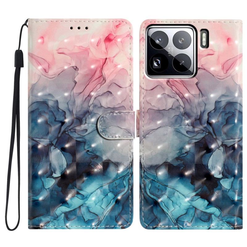 Housse Xiaomi 15 Pro Marbre Rose et Bleu 3D