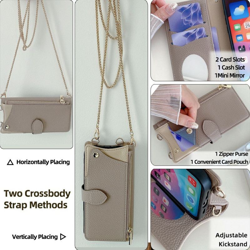 Housse Xiaomi 15 Pro Portefeuille et Chaîne