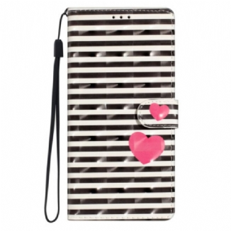 Housse Xiaomi 15 Pro Rayures et Coeurs 3D