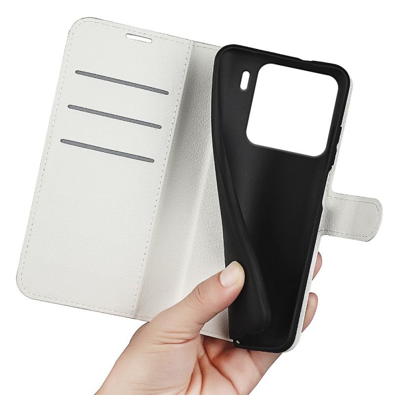 Housse Xiaomi 15 Pro Simili Cuir Litchi Classique