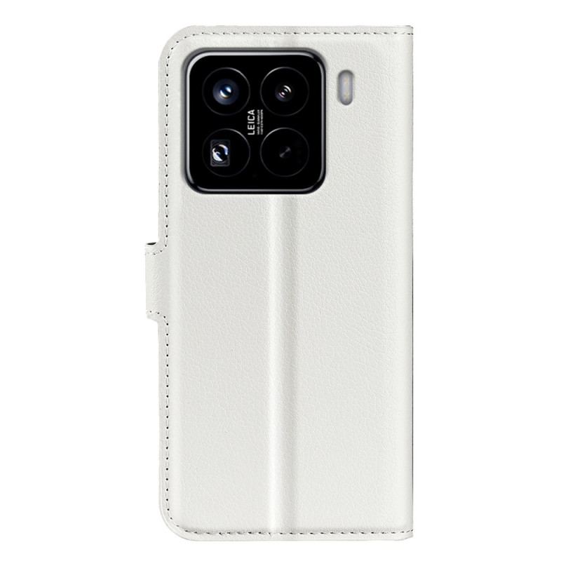 Housse Xiaomi 15 Pro Simili Cuir Litchi Classique