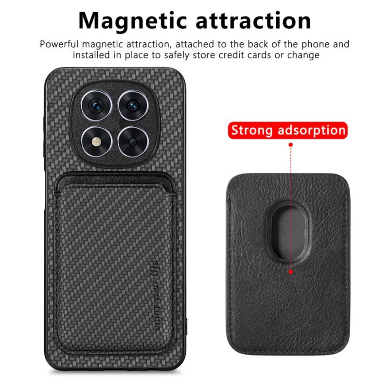 Coque Xiaomi Redmi Note 14 Pro 5G / Poco X7 Fibre Carbone Porte-Cartes Détachable