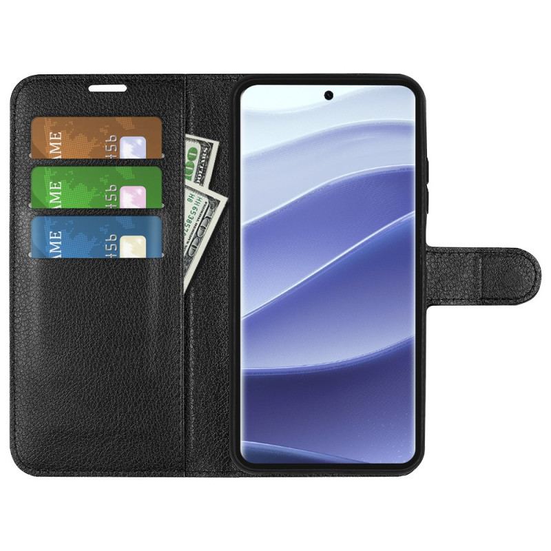 Housse Xiaomi Redmi Note 14 Pro 5G / Poco X7 Simili Cuir Litchi Classique