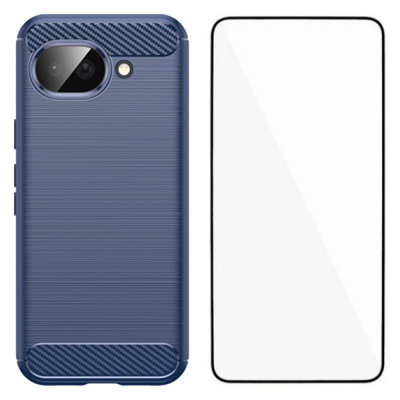 Coque Google Pixel 10A Fibre Carbone avec Protecteur Écran