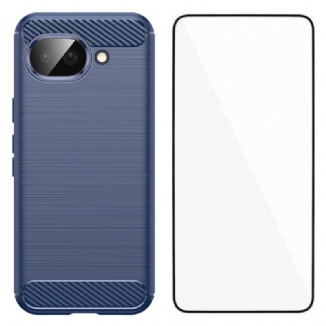 Coque Google Pixel 10A Fibre Carbone avec Protecteur Écran