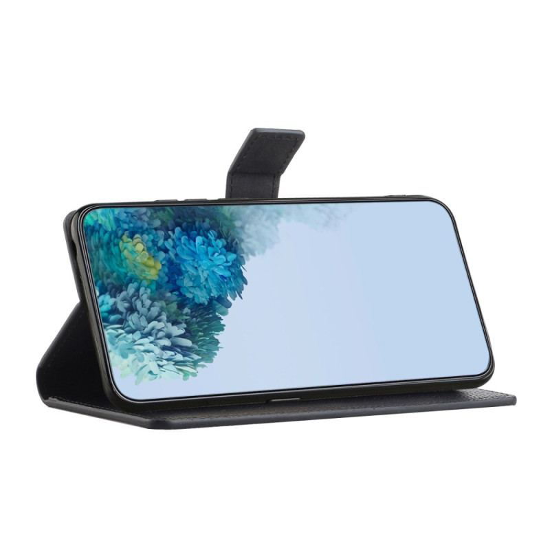 Étui Portefeuille Google Pixel 10a Texture Litchi, Noir