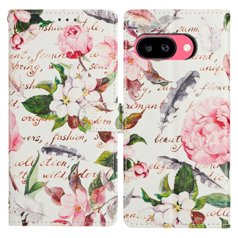 Housse Google Pixel 10A Feuilles Vertes et Fleurs