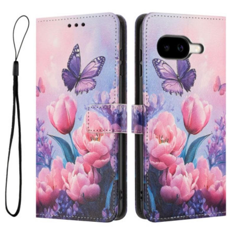 Housse Google Pixel 10A Papillons et Fleurs Roses