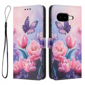 Housse Google Pixel 10A Papillons et Fleurs Roses