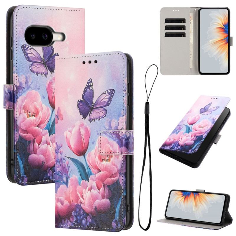Housse Google Pixel 10A Papillons et Fleurs Roses