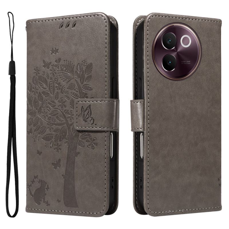 Housse Vivo V40 Lite 5G Chat et Arbre