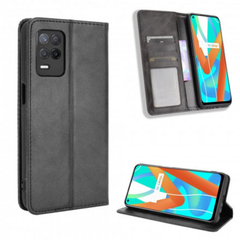 Flip Cover Realme 8 5G Effet Cuir Vintage Stylisé
