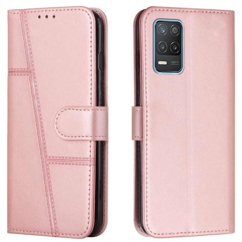 Housse Realme 8 5G Effet Cuir Géo à Lanière