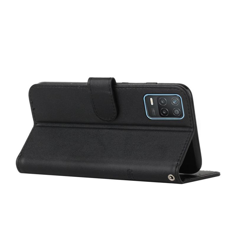 Housse Realme 8 5G Effet Cuir Géo à Lanière