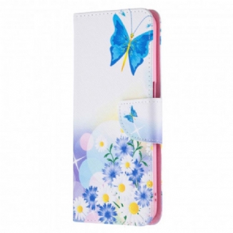 Housse Realme 8 5G Papillons et Fleurs Peints