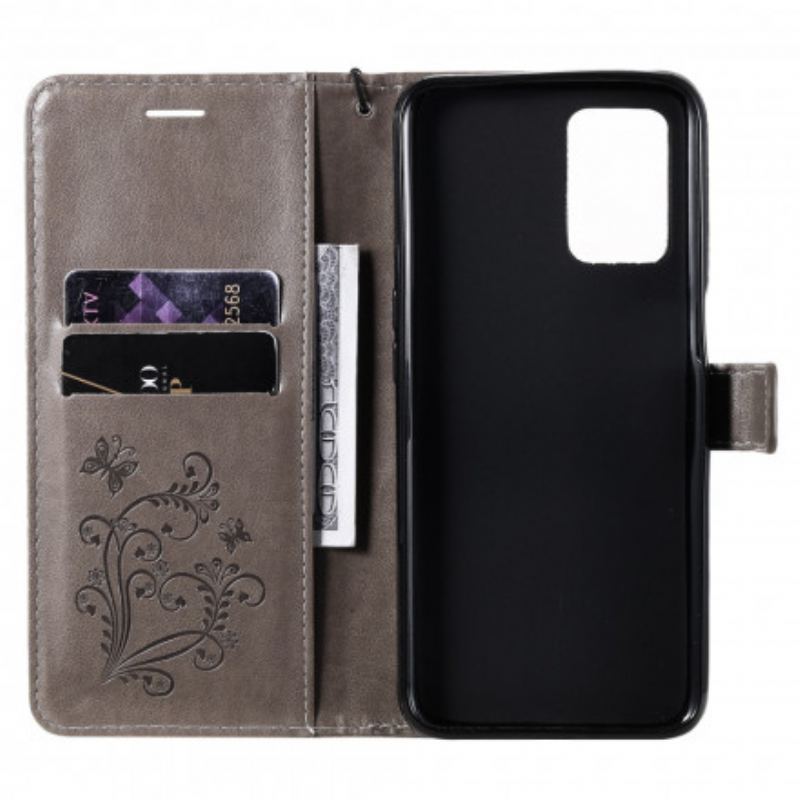 Housse Realme 8 5G Papillons et Rabat Oblique