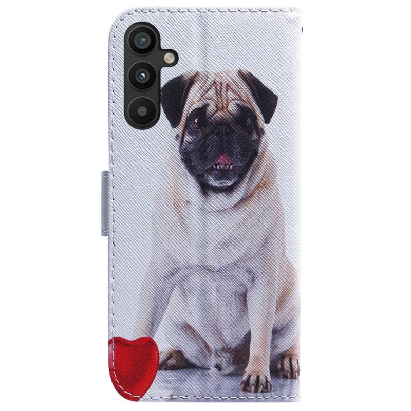 Housse Samsung Galaxy A34 5G Drôle de Carlin à Lanière
