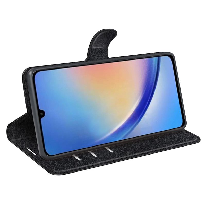 Housse Samsung Galaxy A34 5G Effet Cuir Litchi Classique