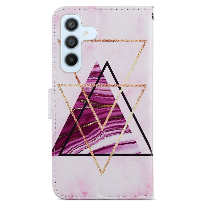 Housse Samsung Galaxy A34 5G Style Marbre à Lanière