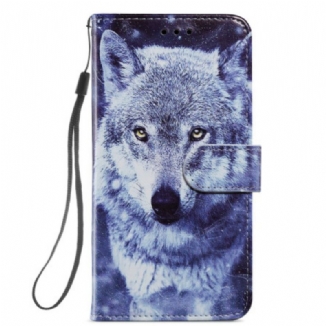 Housse Samsung Galaxy A34 5G Superbe Loup à Lanière