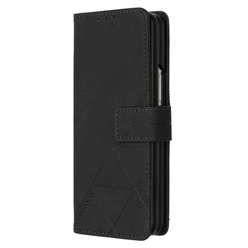 Housse Samsung Galaxy Z Fold 5 Motif Triangles avec Bandoulière