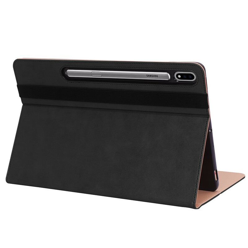Étui Samsung Galaxy Tab S8 Plus / S7 Plus Style Cuir avec Sangle