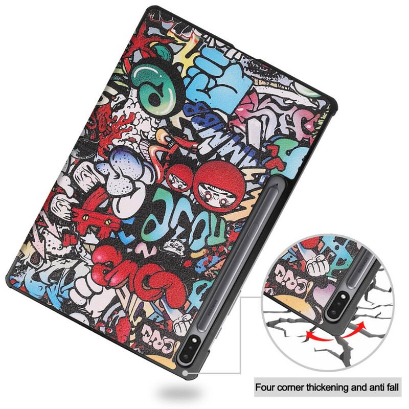 Smart Case Samsung Galaxy Tab S8 Plus / S7 Plus Renforcée graffitis