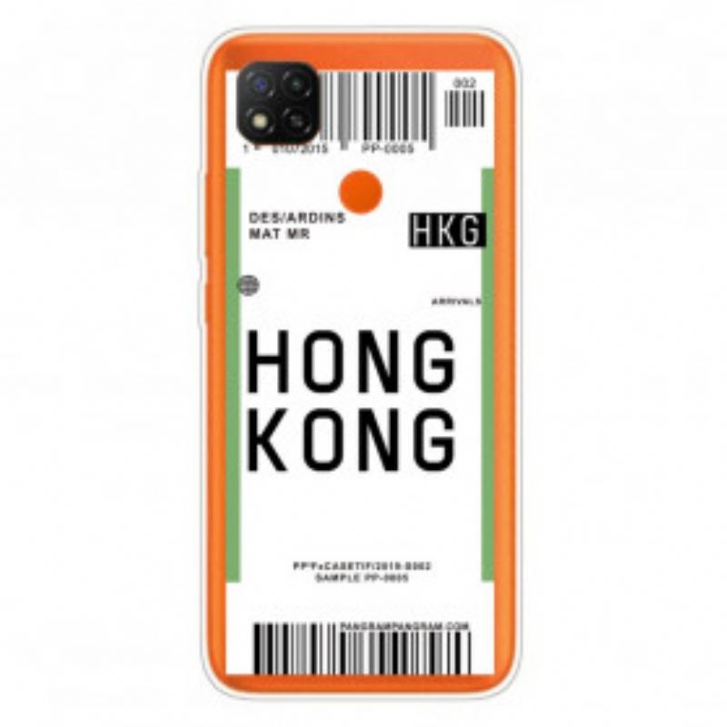Coque Xiaomi Redmi 9C Boarding Pass to Hong Kong