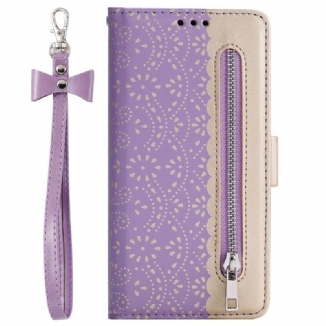 Housse iPhone 11 Pro Max Dentelle Porte-Monnaie à Lanière