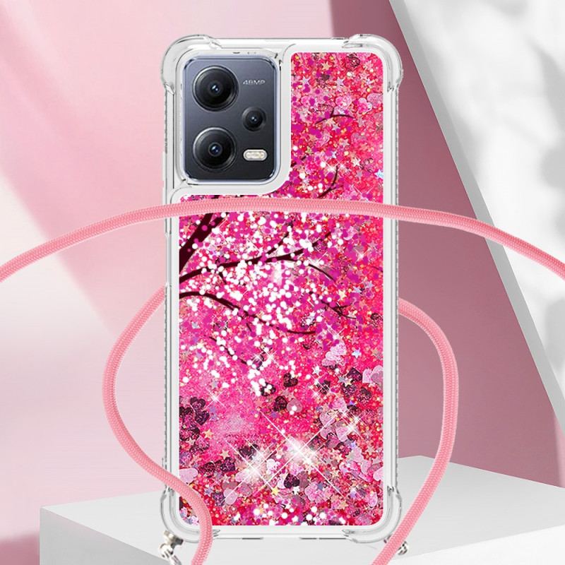 Coque Xiaomi Redmi Note 12/Poco X5 5G à Cordon Paillettes Arbre