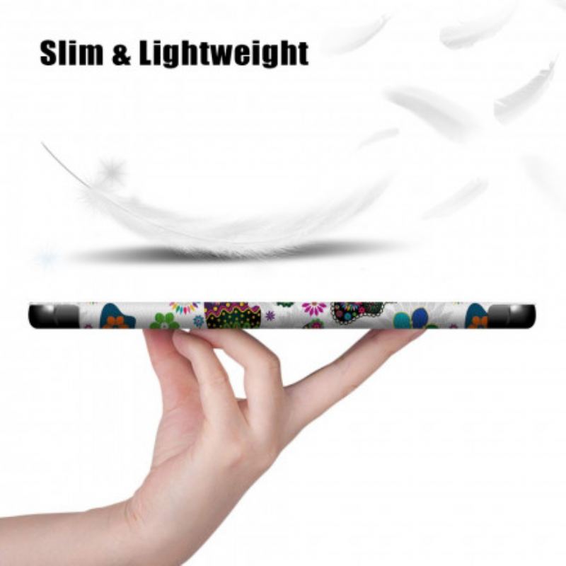 Smart Case Huawei MatePad New Renforcée Papillons et Fleurs Rétros