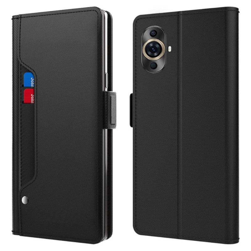 Housse Huawei Nova 11 Pro Porte-Cartes Amovible et Miroir
