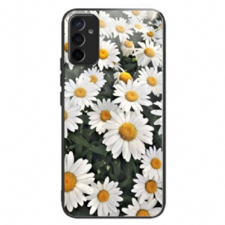 Coque Samsung Galaxy M13 Verre Trempé Marguerites