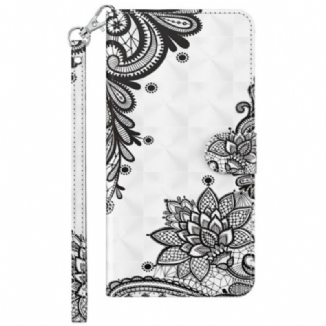 Housse Samsung Galaxy M13 Dentelle avec Lanière