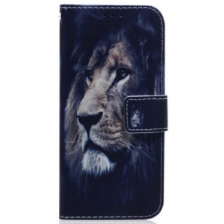 Housse Samsung Galaxy M13 Lion à Lanière