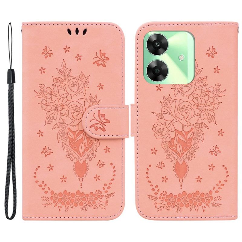 Housse Realme Note 60 / 60X / C63 / C61 Effet Daim Roses