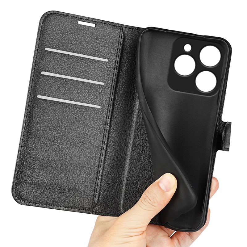 Housse Realme Note 60 / 60X / C63 / C61 Simili Cuir Litchi Classique