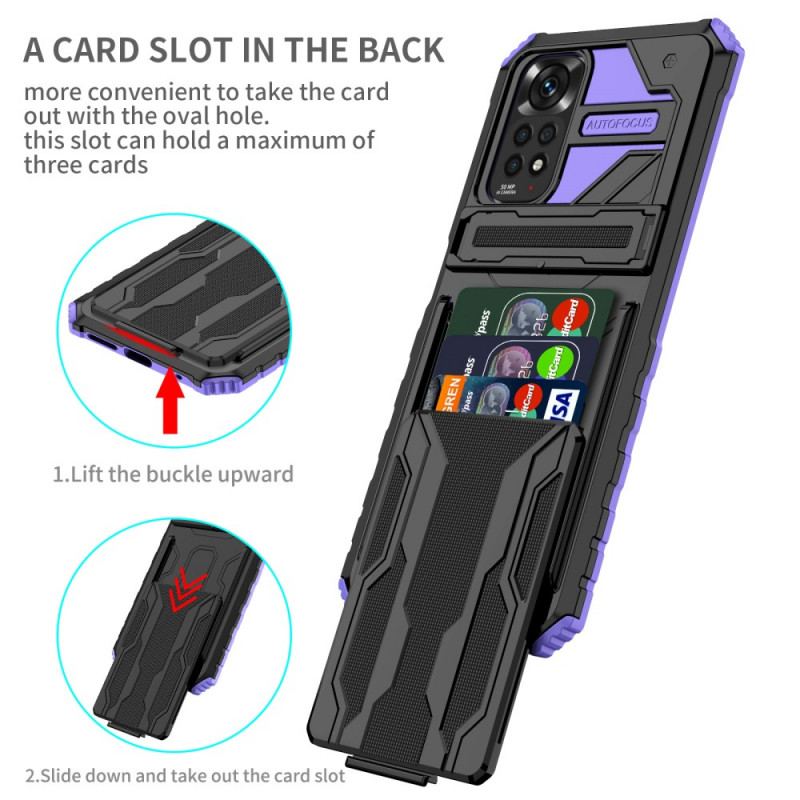 Coque Xiaomi Redmi Note 11 / 11s Porte-Cartes à Glissière et Support