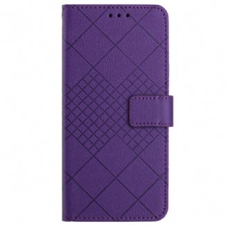 Housse OnePlus 12 5G Texture Litchi avec Losanges