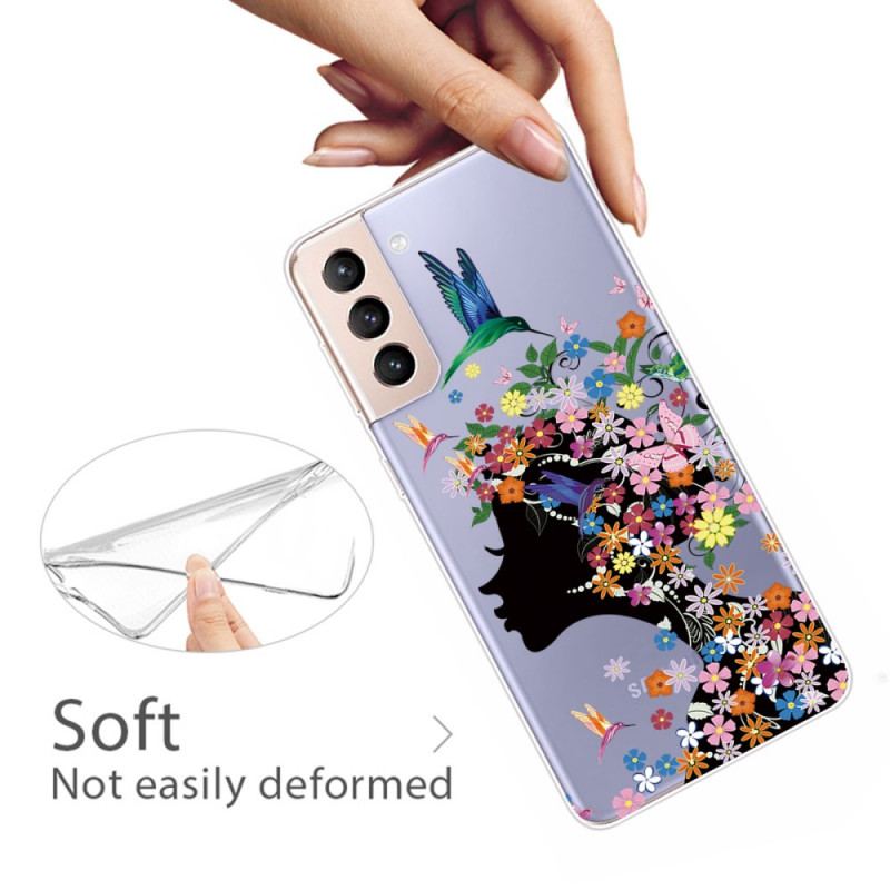 Coque Samsung Galaxy S22 Plus 5G Jolie Tête Fleurie