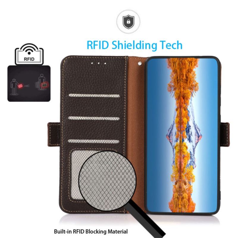 Housse Samsung Galaxy S22 Plus 5G Cuir Litchi KHAZNEH RFID
