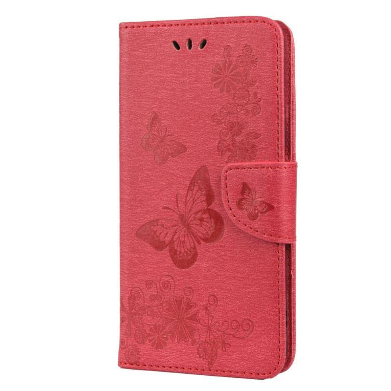 Housse Samsung Galaxy S22 Plus 5G Splendides Papillons à Lanière