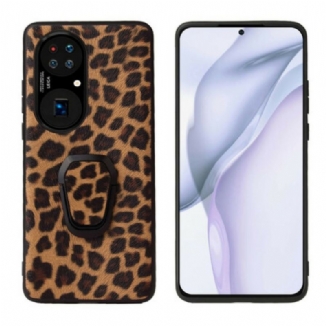 Coque Huawei P50 Pro Style Léopard Anneau-Support