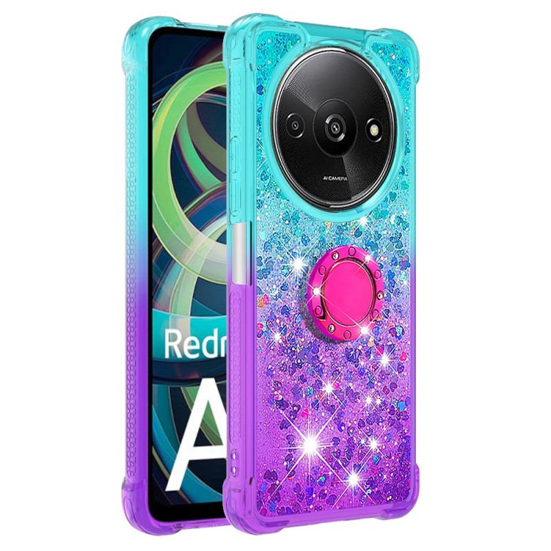 Coque Xiaomi Redmi A3 / Poco C61 Anneau-Support Dégradé Paillettes