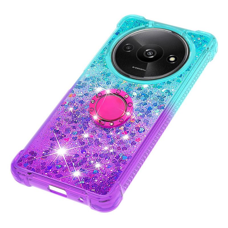 Coque Xiaomi Redmi A3 / Poco C61 Anneau-Support Dégradé Paillettes